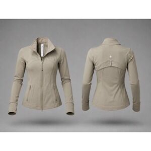 Lululemon Define Jacket Nulu Sheer Oak Full Zip Athletic Yoga LW4CFOS Size 8